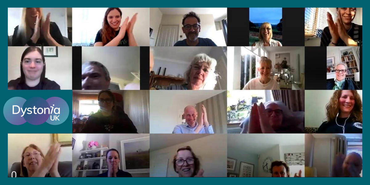 A mosaic of previous webinar attendees on Zoom